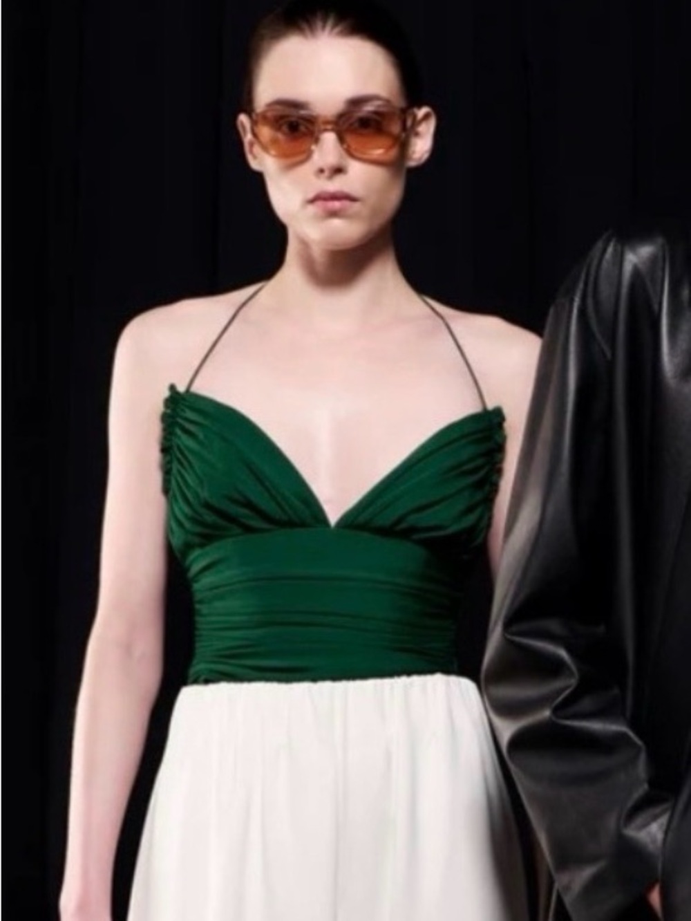Gorgeous Emerald Green halter crop top, by FFORME, made in Italy! XXS